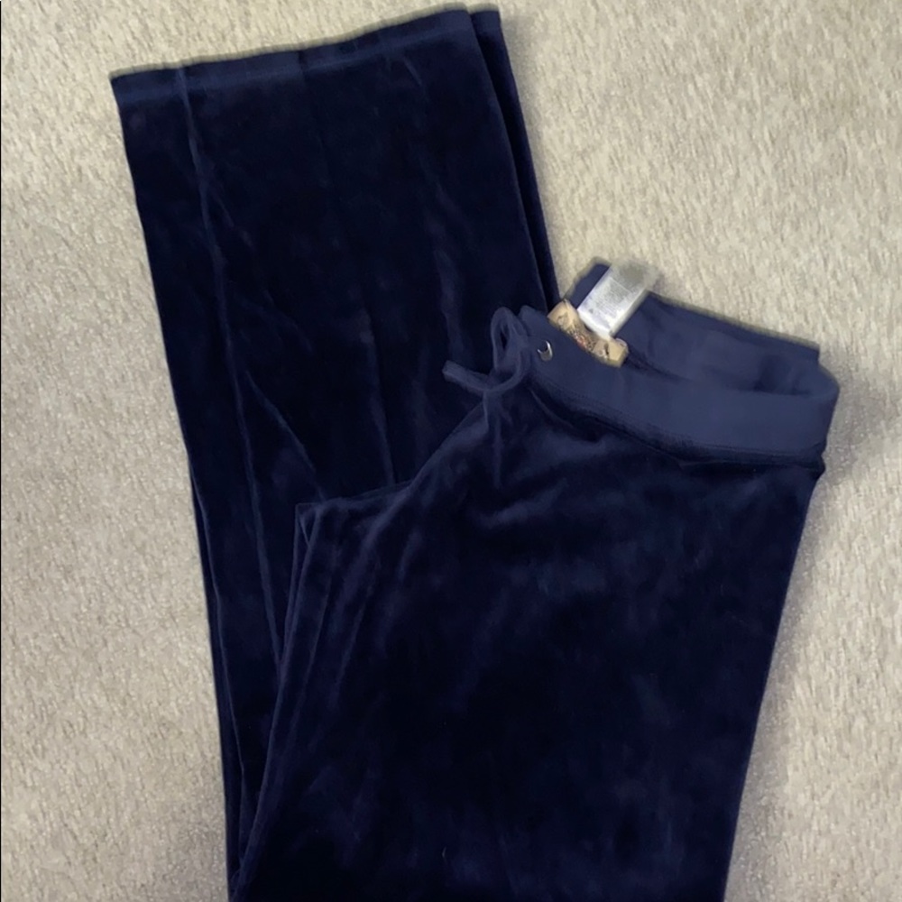 Juicy Couture Navy blue velour pant